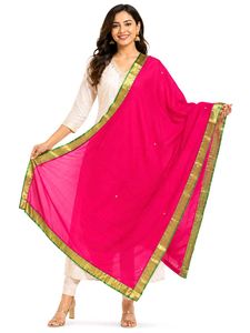 Rani Dupatta With Brocade Border