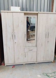 Marble Finish Wardrobe with Mirror