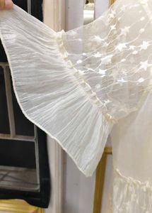 Sheer Star Print Tiered Midi Dress