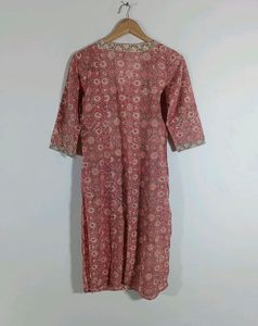 Pink floral print kurta
