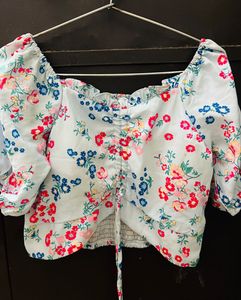 Floral Print Bardot Padded Top