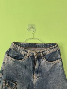 Vintage Wash Cargo Jeans