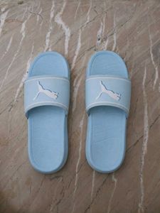 Puma Blue Slides - Size 8