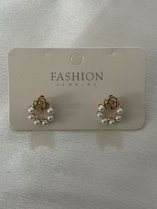 Elegant Pearl Hoop Earrings