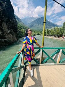 Vibrant Geometric Print Midi Dress