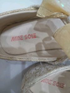 Cute Gold Bow Baby Shoes - 32 size