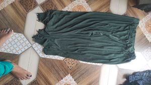 combo  set of 3 Pleated Palazzo Pants - Olive Gree