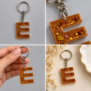 Glitter Letter "E" Keychain