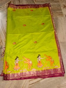 Art Silk Saree With Blouse Pices Good Design