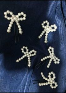 Pearl Bow Hair Pins - Set of 12