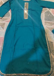pretty Teal dhoti Kurta Set with MirrorWork  😍