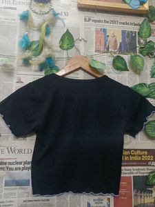 Black Butterfly Crop Top