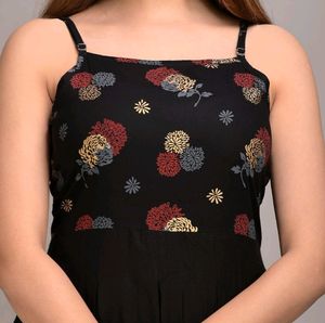 Black Long Sleeveless Ethnic Wear