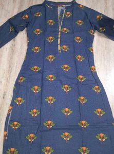 Blue Floral Print Kurta