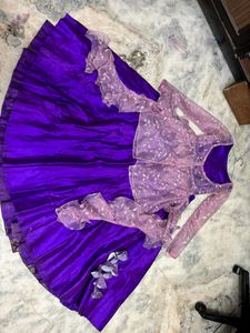 Beautiful Organza Jacket N Frill Duptta Lehnga Set