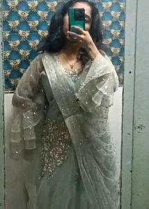 Ice Blue Designer Gown