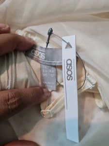 Nude Colour Organza Midi Dress