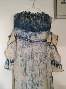 Off-the-Shoulder Bleach Dress