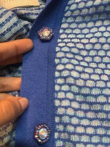 Blue Patterned Button-Down Top