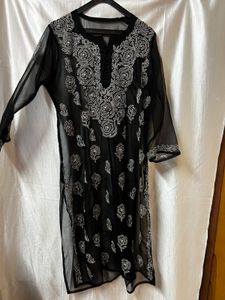 Elegant Black Chikankari Kurta