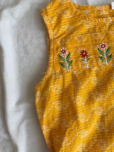 Vibrant Yellow Embroidered Kurta