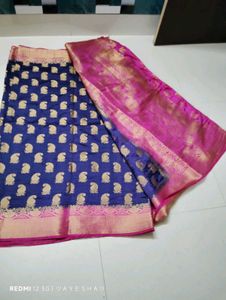Blue silk saree