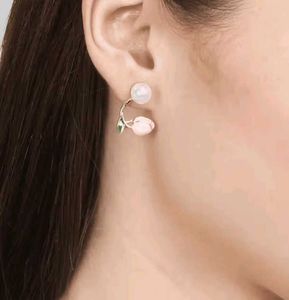 Elegant Pearl &amp; Tulip Stud Earrings