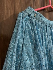 Designer Blue Sequined Lehenga Choli