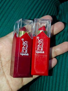 Lipstick (red + pinkishred)