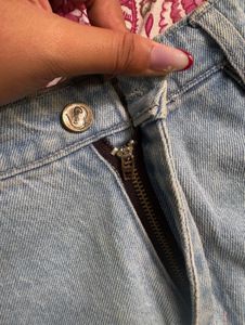 blue denim shorts