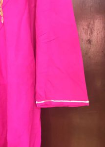 Vibrant Pink Embroidered Kurta (M SIZE)