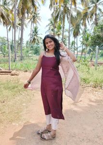 Maroon Kurta Set with Dupatta