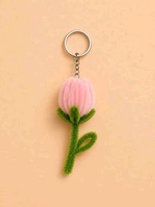 Cute Pink Flower Keychain