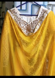 Elegant Embroidered Kurta with dupata and pajami