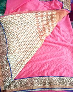 Beautiful Pink Embroidered Saree