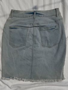 Pearl Embellished Denim Skirt