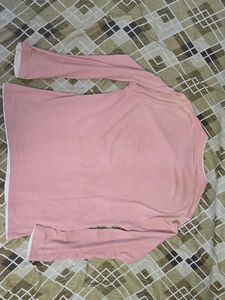 Round Neck Peach Color Shirt