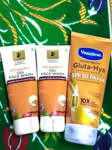 combo of 3 Pilgrim Vitamin C Face Wash & Vaseline