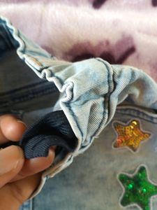 Denim Skirt with Lace &amp; Stars