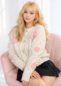 Floral Applique Knit Cardigan