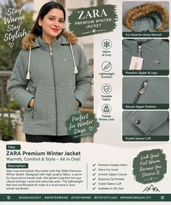 ZARA Premium Winter Puffer Jacket with Fur Hood