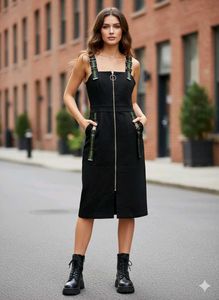 💋Black Overall Dress♥️