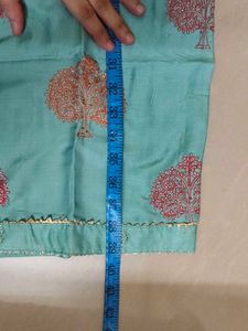 Beautiful Teal Kurta Set with Peacock Embroidery