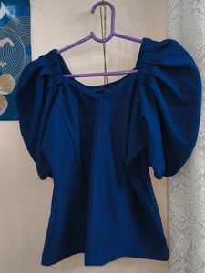 Royal Blue Puff Sleeve Top