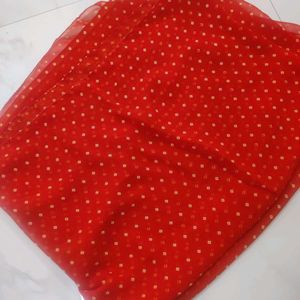 Vibrant Red Bandhani dupatta