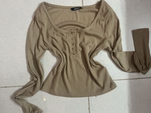 y2k ribbed full sleeve top