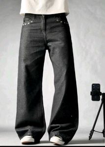 RAW Black Wide Leg Jeans