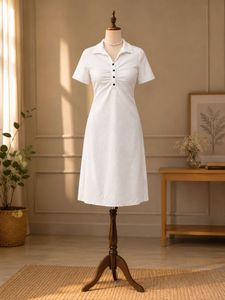 Chic White Collared Dress