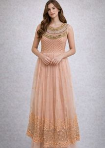 Elegant Peach Embellished Gown
