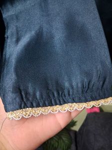 Elegant Dark Blue Kurta Set with Dupatta